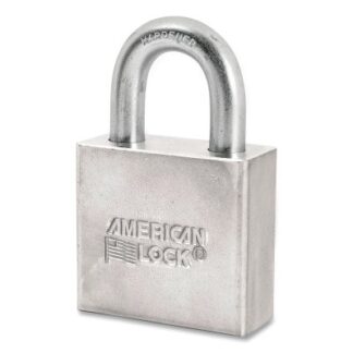 American Lock Solid Steel Padlock, 3/8 in dia, 1-1/8 in L, 3/4 in W, Silver, Keyed Alike, Keyed - 23638 A50KA23638