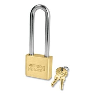 American Lock Solid Brass Padlock, 5/16 in dia, 3 in L, 3/4 in W, Keyed Alike, Keyed - D534 AL52KA-D534